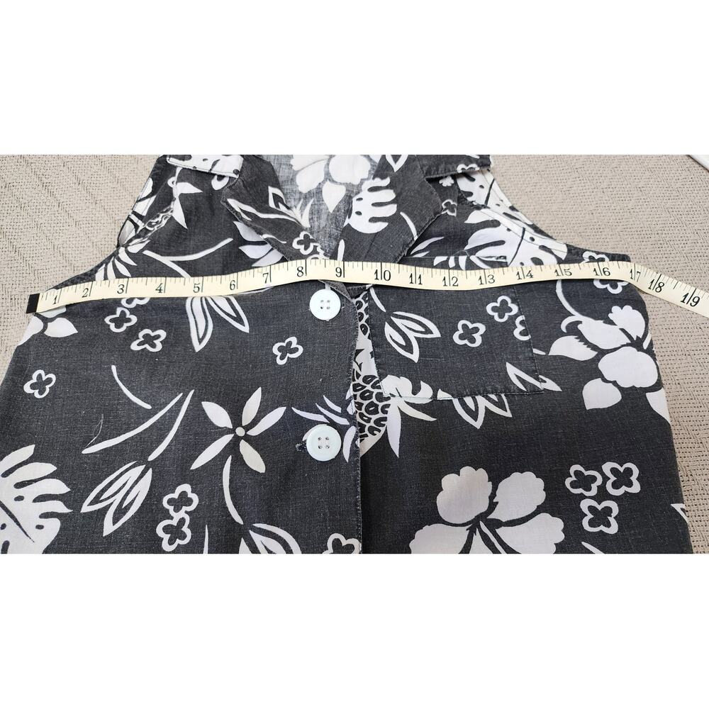 India Garment New York Floral  Black and White Sleeveles Tie Crop Top W SZ  Med - Picture 7 of 10
